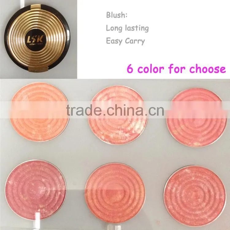 2016 Popular Waterproof Professional 6 Color Makeup Blusher Powder
