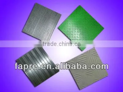 Black broad ribbed rubber matting