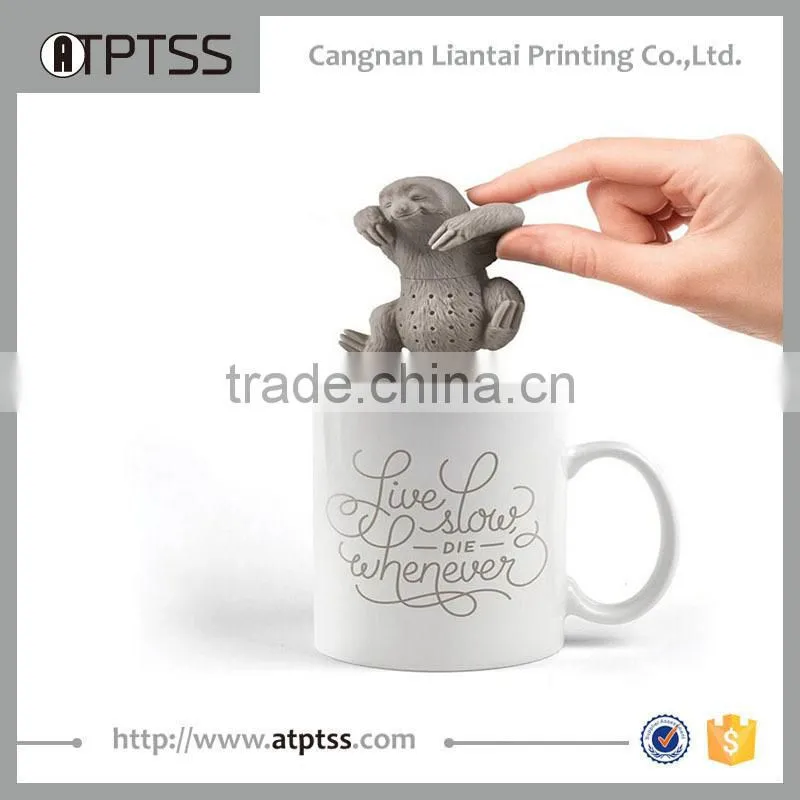 Factory directly hot sale Silicone SLOW BREW Sloth Grey tea infuser
