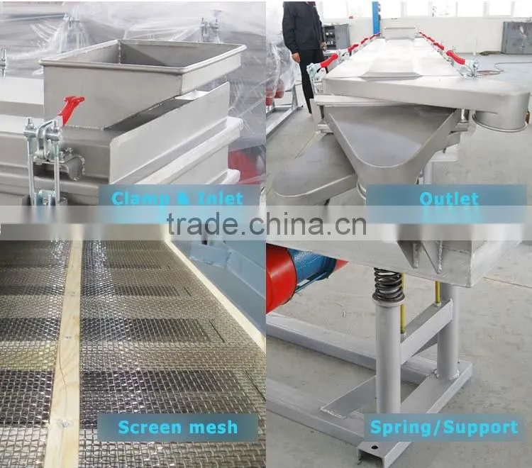 Linear vibratory mechanical sifter for stone powder