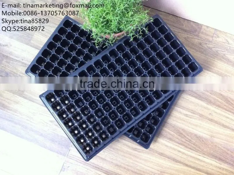 Black PS Material 105 cells Blister Process Plastic Plant Nursery Seed Plug Trays for Propagation