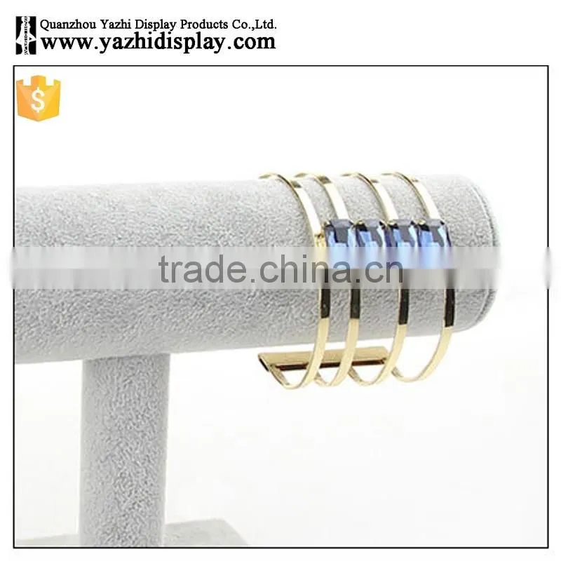Jewellery Store Practical Wood Tabletop 3-Layer Commercial Bracelet Watch Display Velvet Jewelry Stand