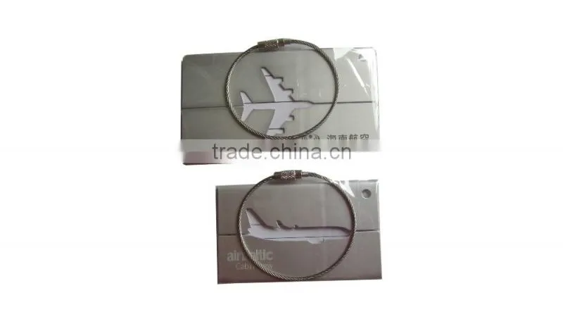 Security Airplane Luggage Tag nickel Plated Luggage tags with Bright silver finish