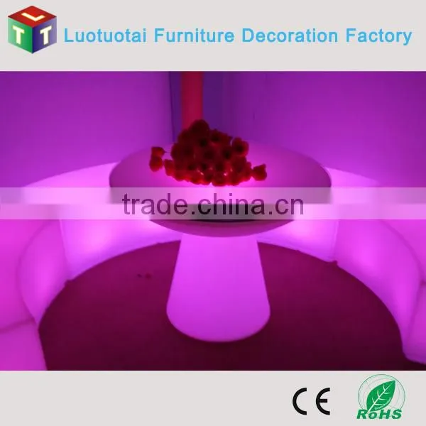 Illuminated rechargeable plastic led tea/coffee table