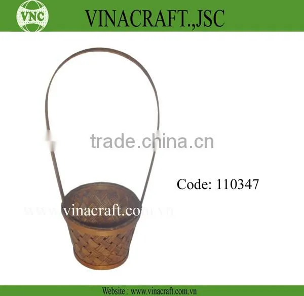 Black flower bamboo basket for wedding