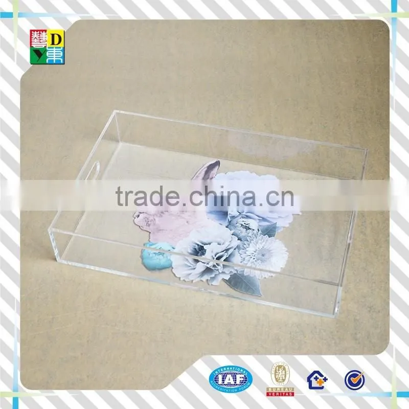 modern design custom acrylic tray for fruits/simple design clear acrylic dishes for fruits made in China low price
