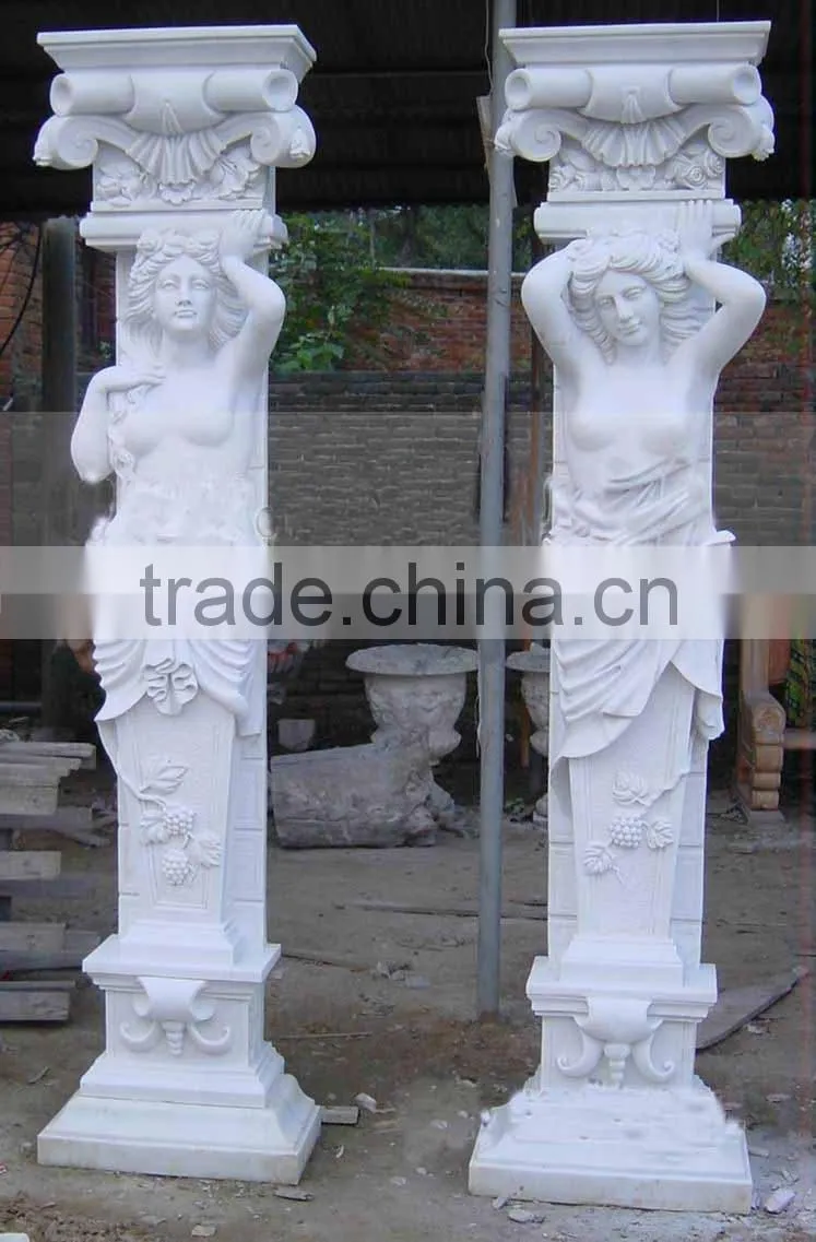 European sex lady stone column in pillar used for decorative