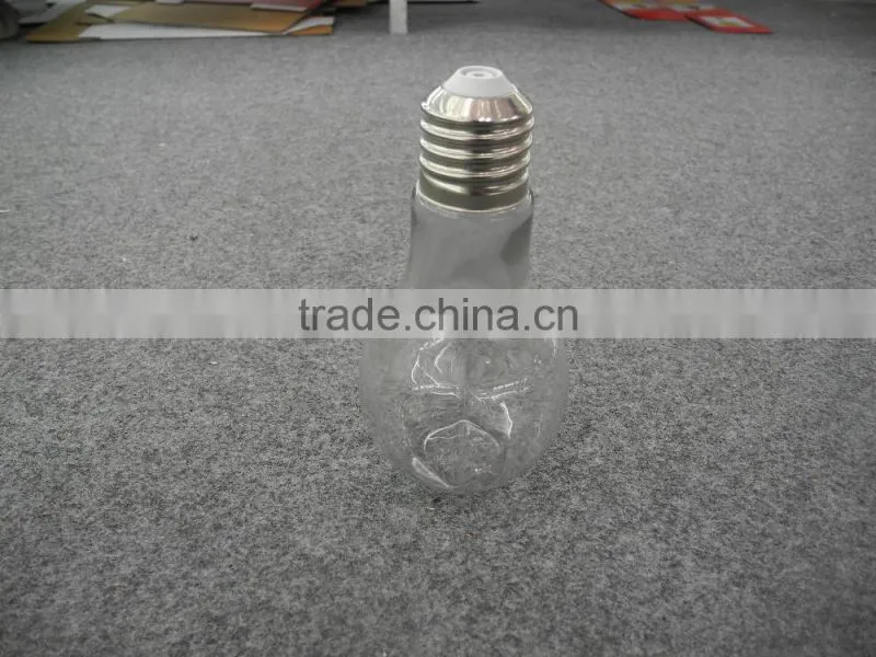 transparent bulb shape glass dringking bottle with straw
