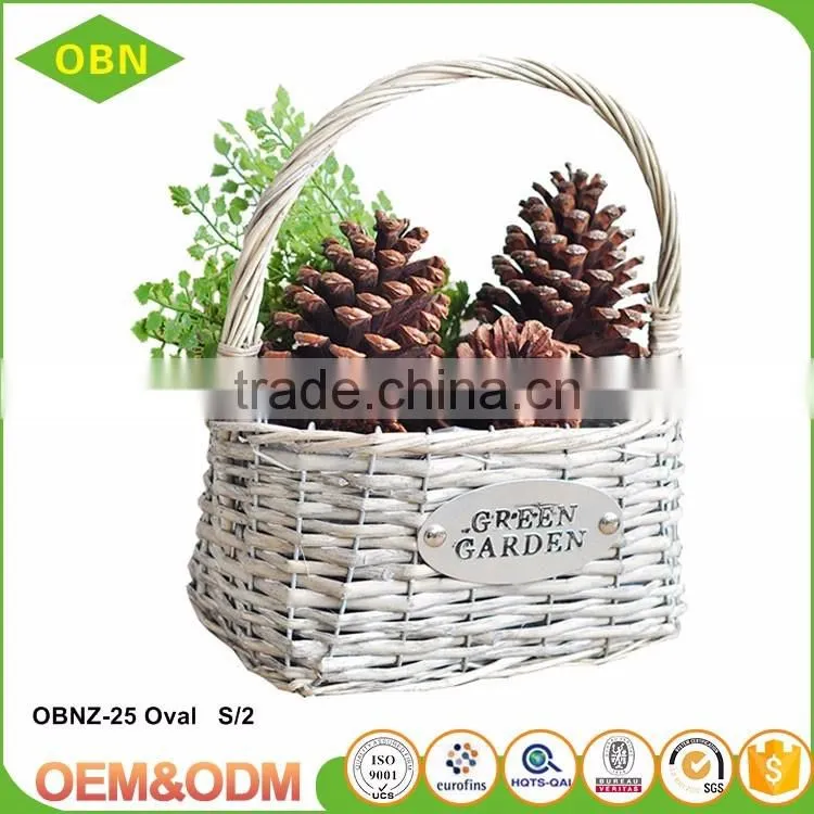 China new design wholesale high quality custom hanging wicker flower girl basket