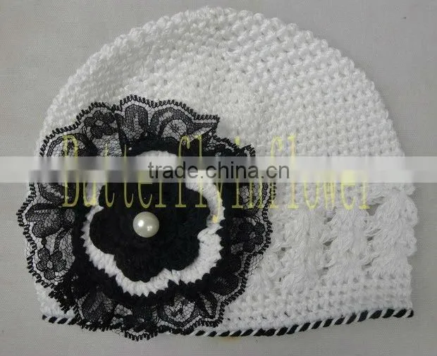 Soft Baby Winter Flower Hats crochet beanie hats with flower no moq