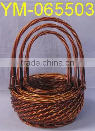 Beautiful Round Willow Basket For Flowers