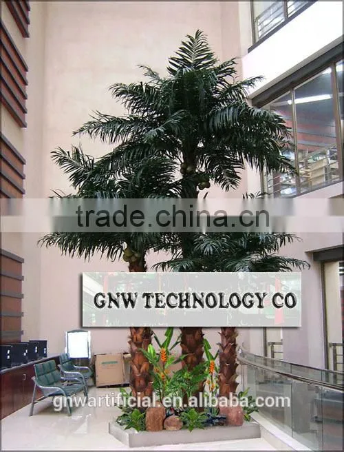 APM036 GNW Artificial Decorative Coconut Palm Tree Show 10ft for Room Decoration
