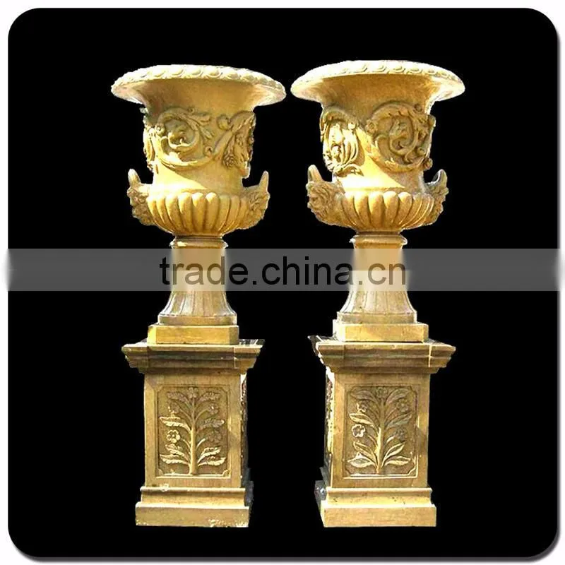 Natural stone flower pot giant garden pots for sale