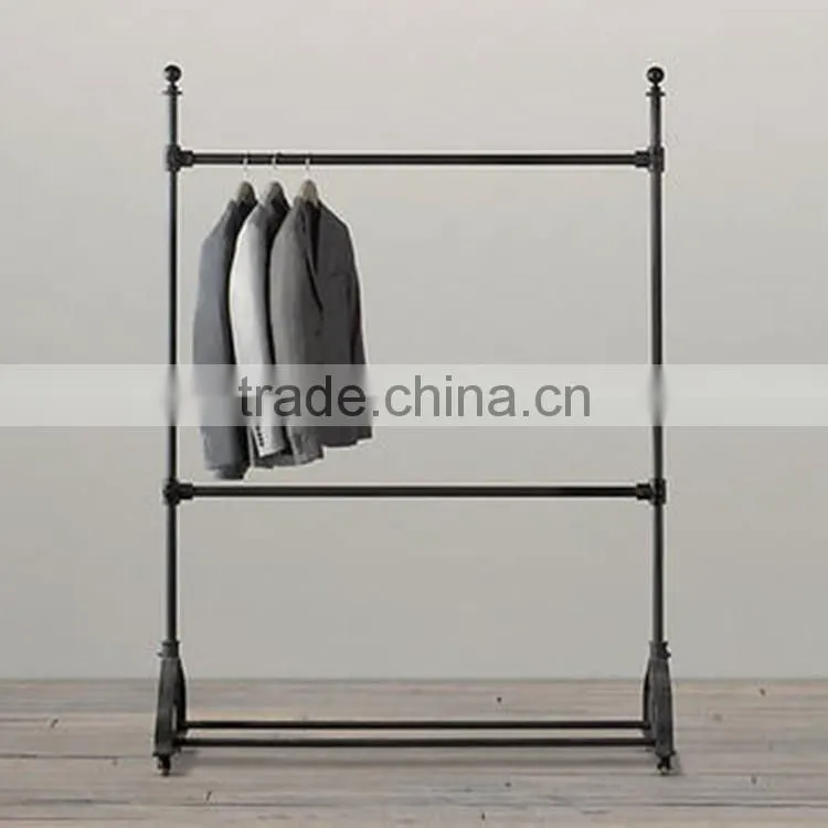 Fashion design super mall clothes store hanging metal clothes display rack
