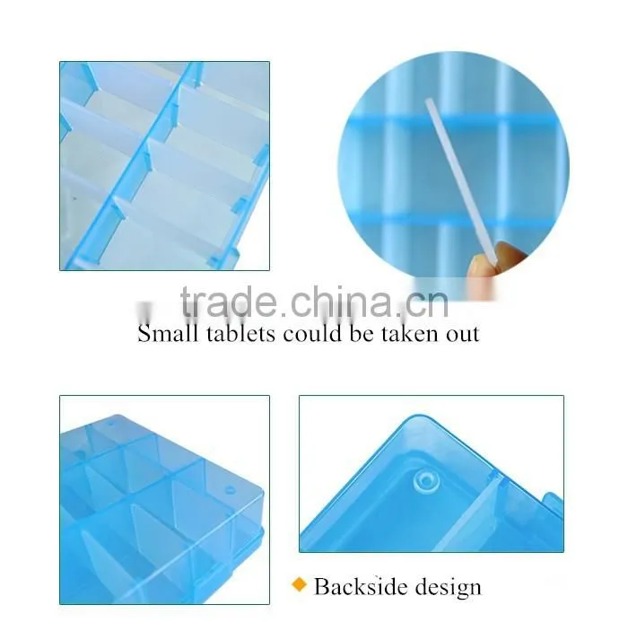 24 Compartments Adjustable Plastic Electronics Parts Gadgets Tool Storage Box with dividers