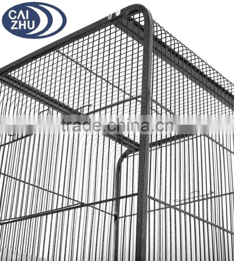 146cm Large Parrot Bird Cage Play Top w/Perch Stand Two Doors Aviary House