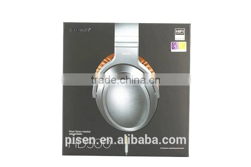 Pisen Replaceable 1.5m 5ft Guide Line Scalable Stainless Steel Handfree Hifi Wired Stereo Gaming Headphone