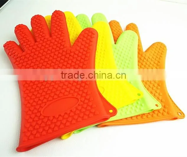 11030 Silicone Heat Resistant Grilling BBQ Gloves for Cooking, Baking, Smoking & Potholder