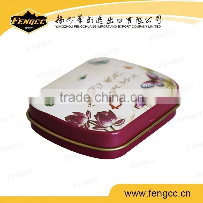 Cute Small flat square tin box metal box for promotion cigarette
