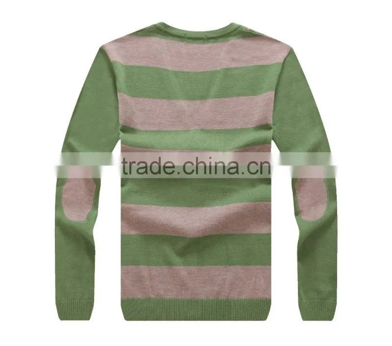 100% fine wool men's light green knitwear cardigan