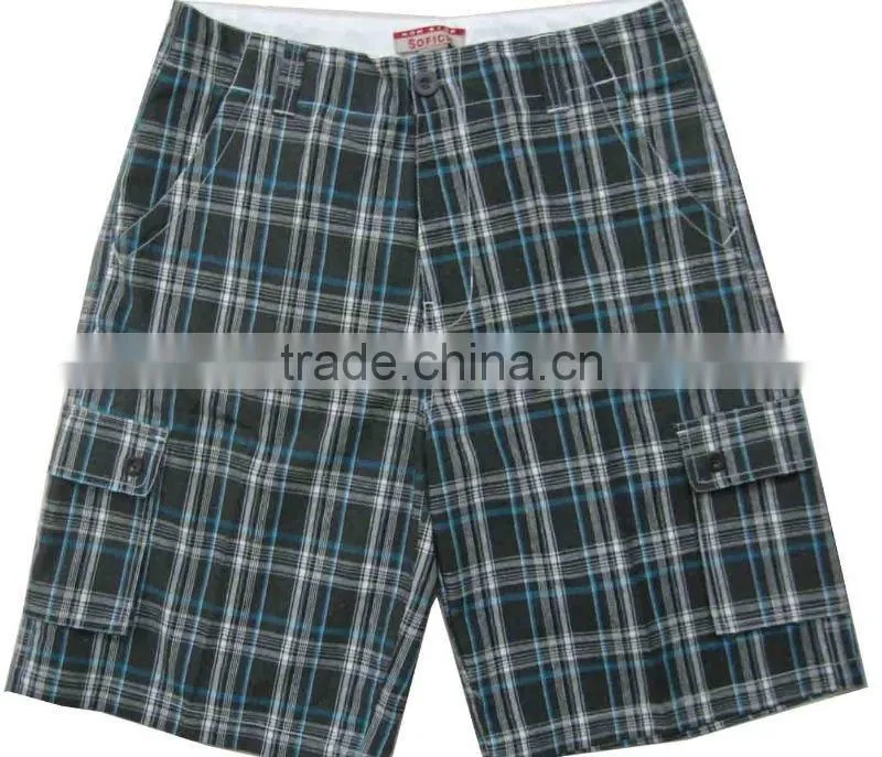 POPULAR!BU-090A Men's YD Check Shorts