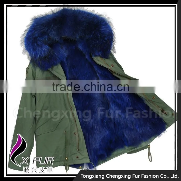 CX-G-P-05G Wholesale Parka Coat Genuine Fox Fur Girls Clothes