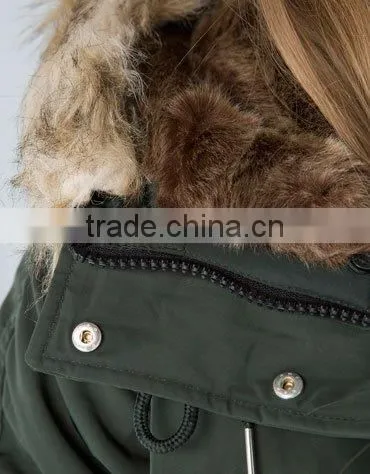 new style winter wholesale lady coat with big fur collar on h
