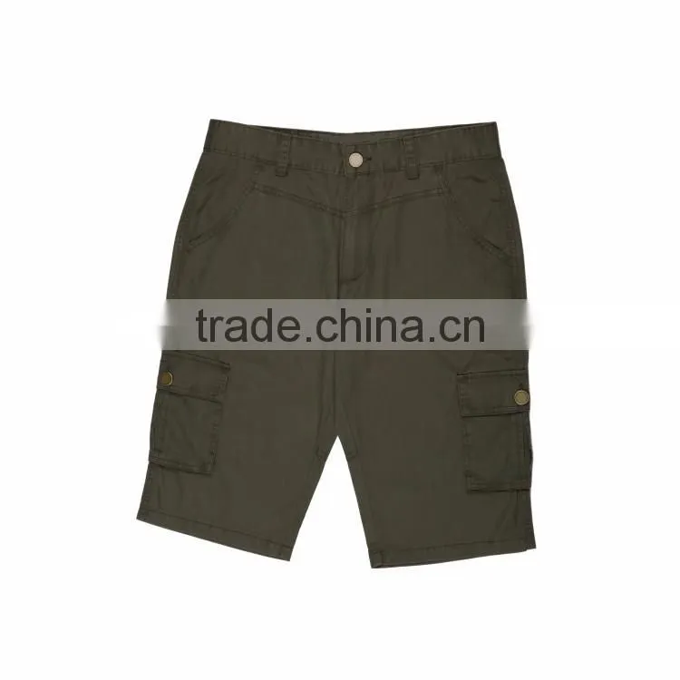 2016 OEM custom army green bellows pocket new style wholesale mens cargo six pockets short pants