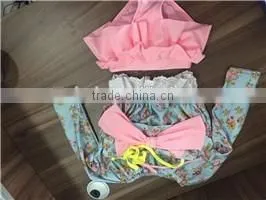Children swimsuit three-piece floral bikinifloral bikini girls swimwear