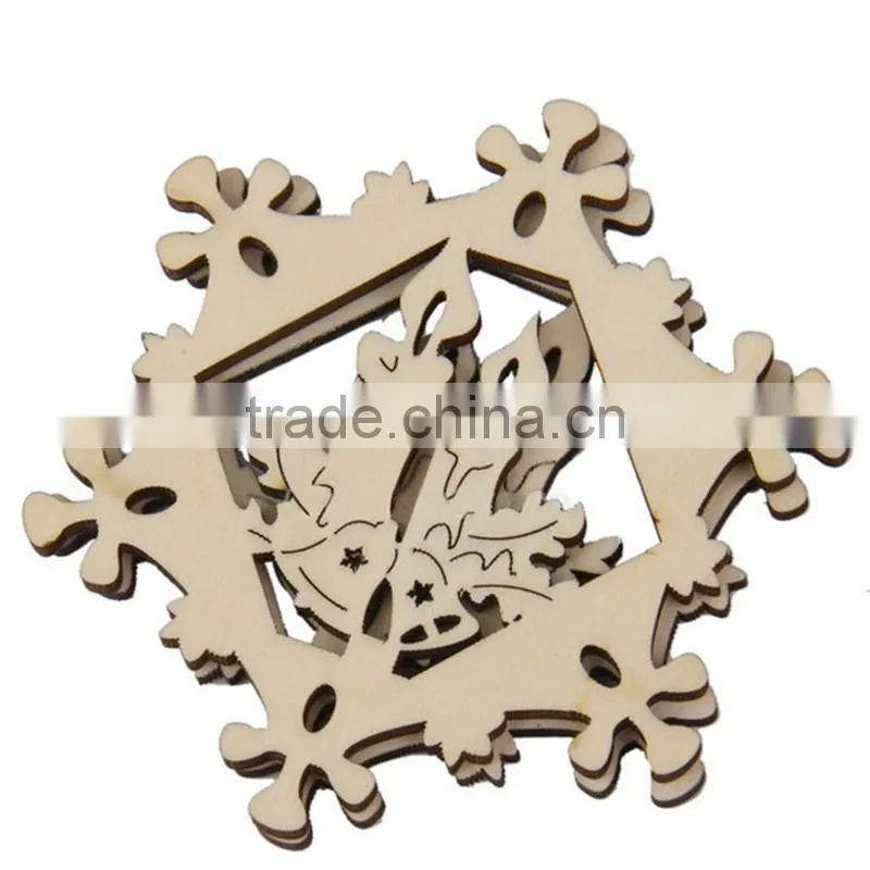 Christmas Ornament Hanging Decoration DIY Carving Star Wood Craft
