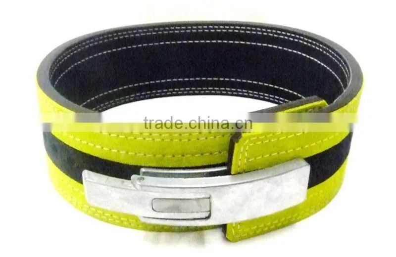 Lever buckle Genuine leather Power weight lifting belts