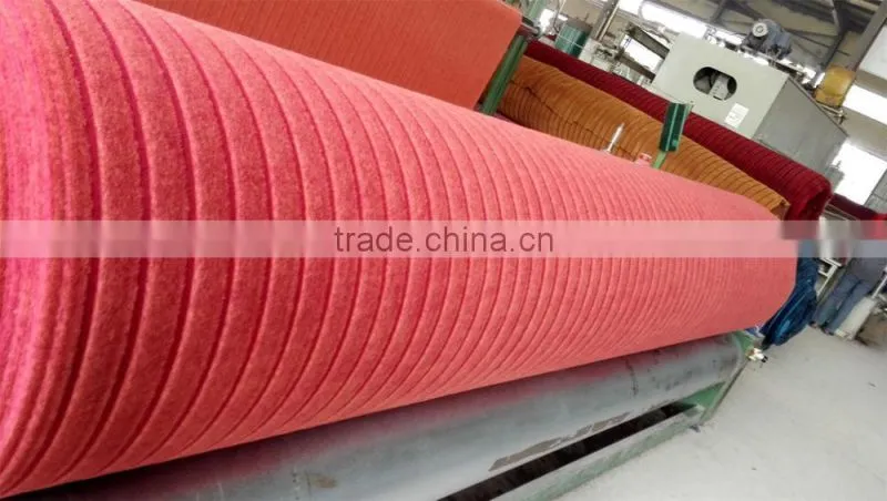 Polyester Non-Woven Needle Punch Stripe Pvc Backing Carpet China Manufacture