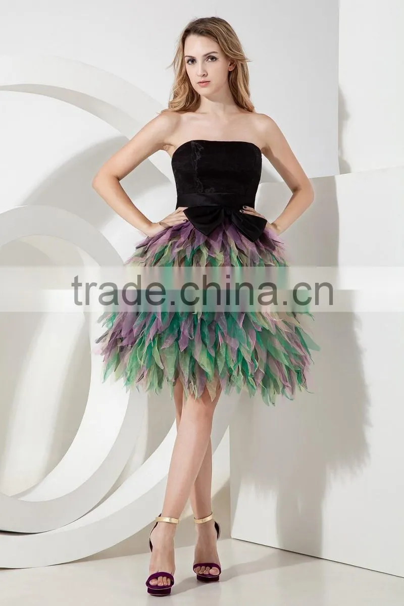2017 wholesale simple style imitation silk mini-length prom dressesED137
