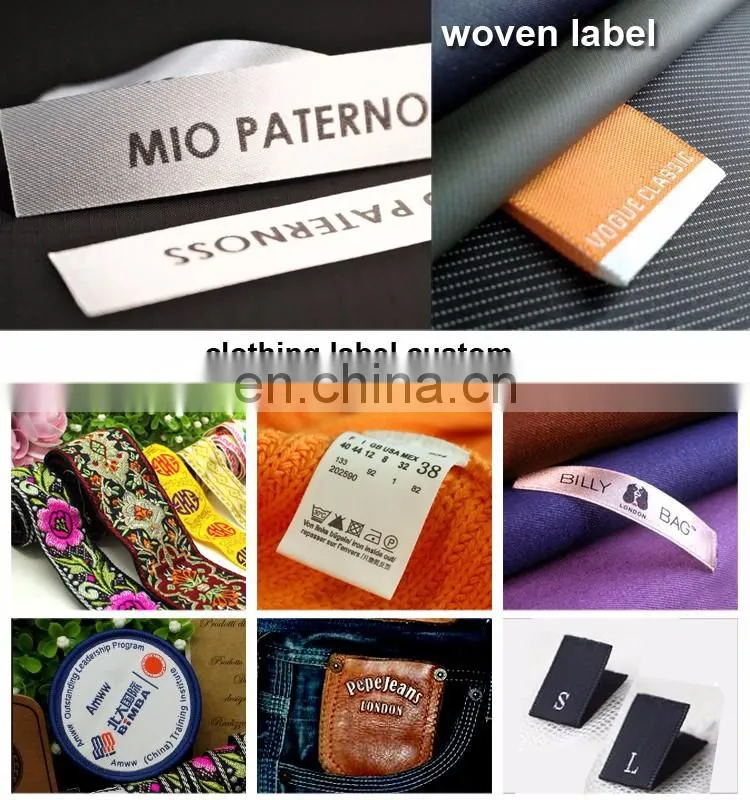 Satin Woven Label/Damask Woven Logo/Adhesive Woven Clothing Labels