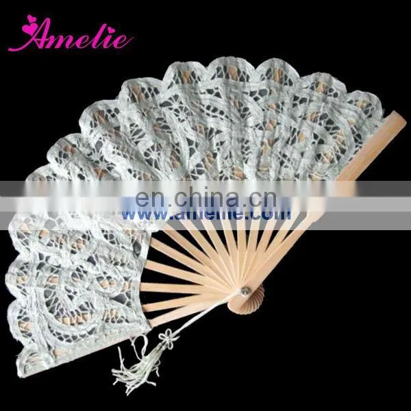 Hot design,white lace wedding fans