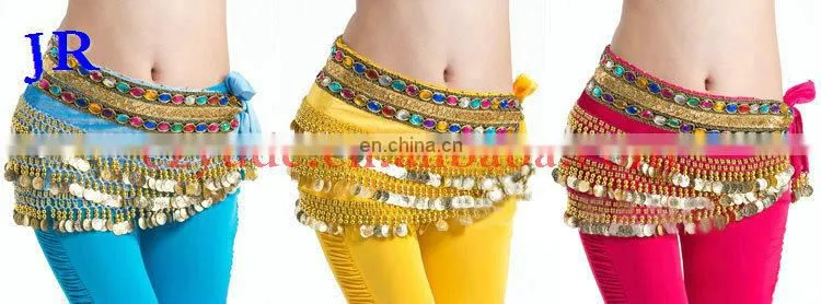 Indian belly dance hip scarf with gold coins Y-2033#