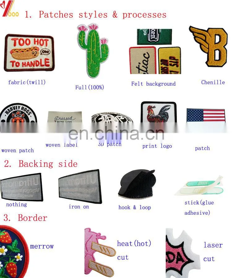 Embroidered technics and iron on FABRIC embroidery patches