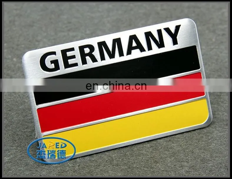 customized rectangle chrome abs car flag metal badge
