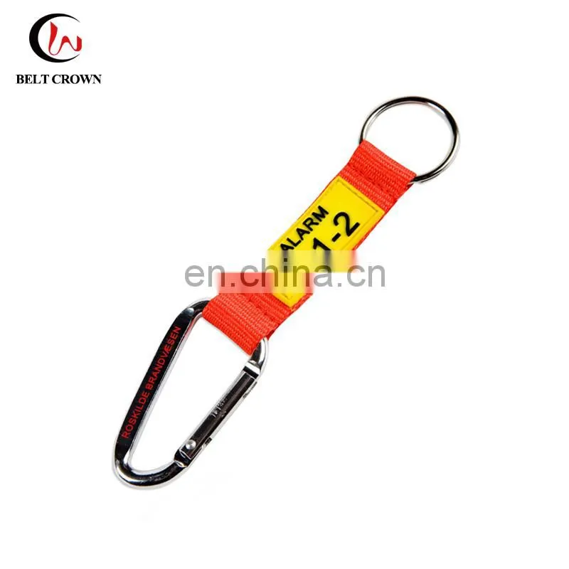 PVC Patch Key Chain Strap with Carabiner and Split Ring
