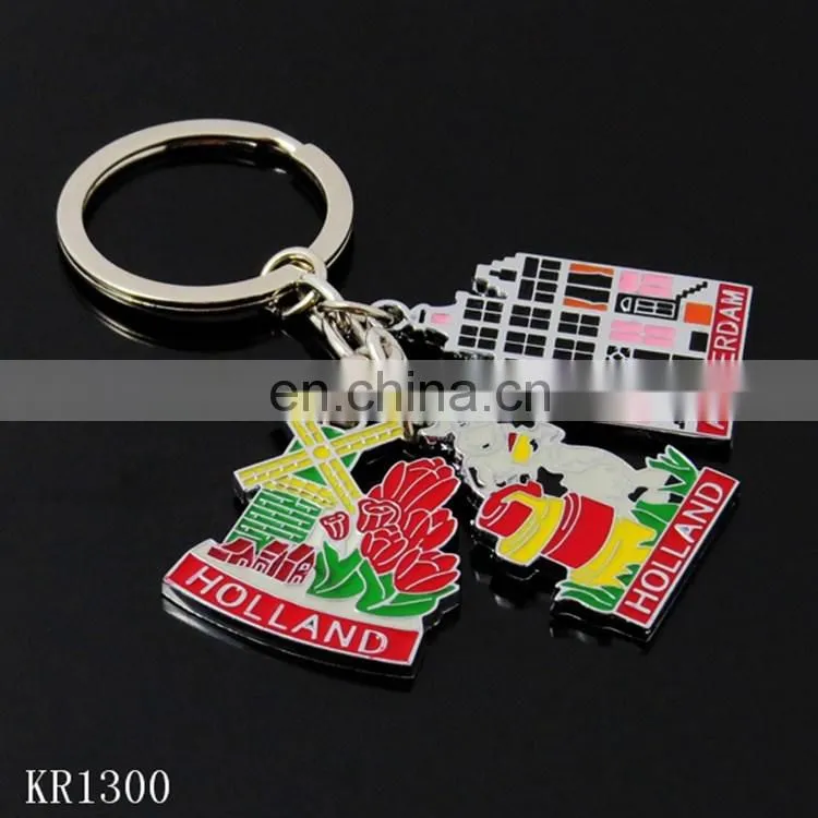 Custom Travel Country Keychain Tourist Souvenir Gifts Metal Key Rings