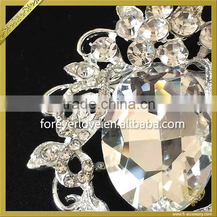 Fashion Female Pearl Pendant Brooch Crystal Brooches Pin FB025