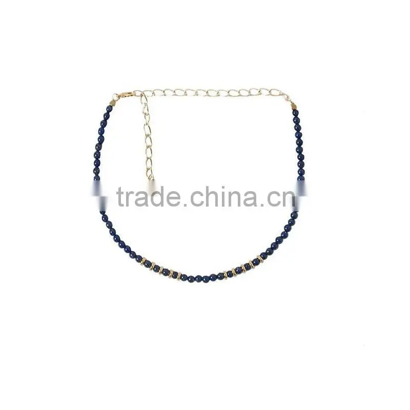 DC03-18 2016 Hot fashion rope necklace Natural stone bead necklace