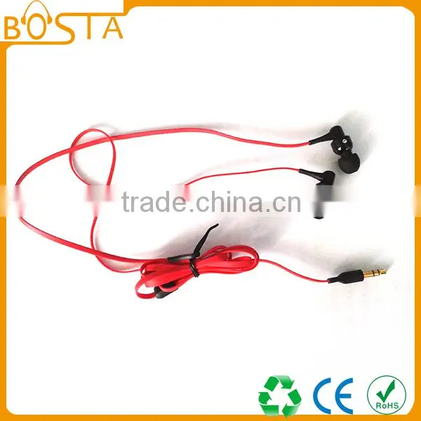 Flat cable high end premium quality custom OEM design wired earphones with gold plug