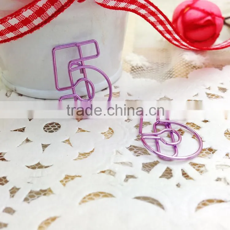 Responsibled factory customized stationery paper clip number shape