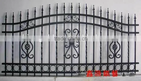 Ornamental and security wrought iron fence for residence
