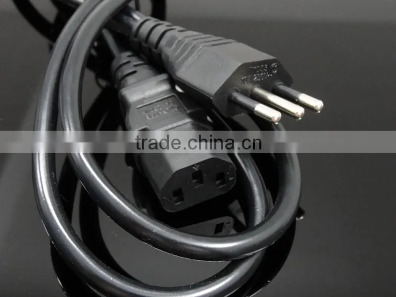 VDE ROHS Approved Attractive Quality Italy/Italian/Type L power cord plug with IEC 320 C13 ends