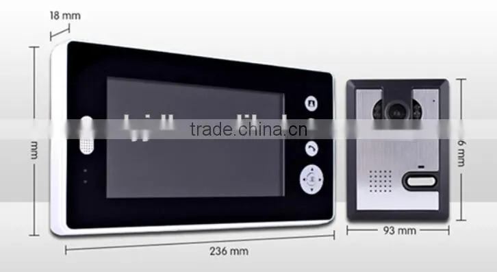 2015 new 7 inch color wireless video door phone , wifi video door phone,lcd color monitor