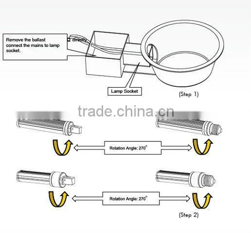 new product plc 9w UL tube 277V g23 led pl lamp light