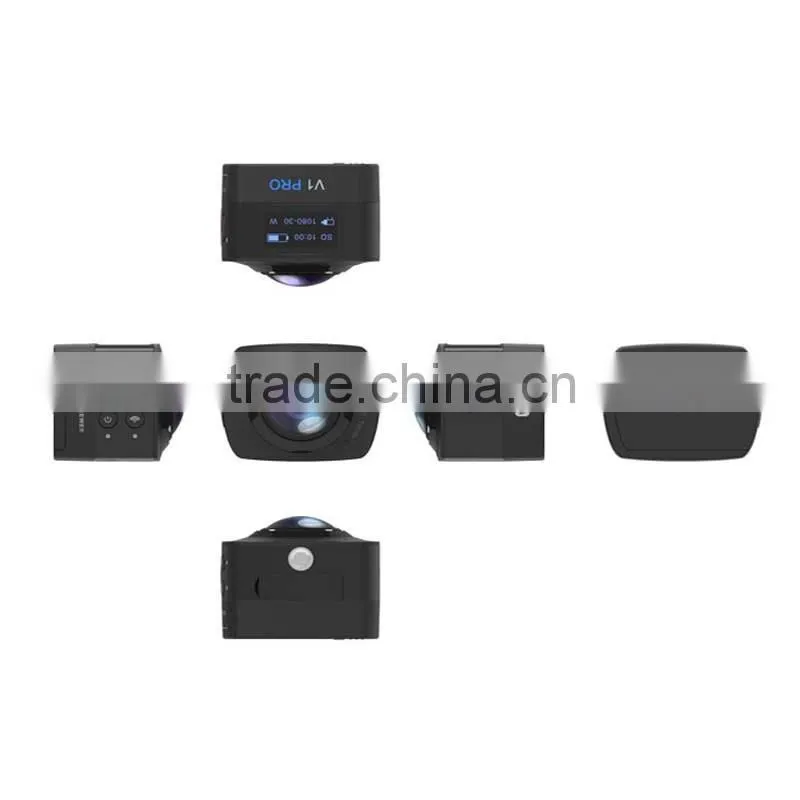2016 Factory Price Panorama full HD 1080p sport camera V1 PRO 360 Action Camera Cube VR Mini Camera 360 Degrees Sports Camera