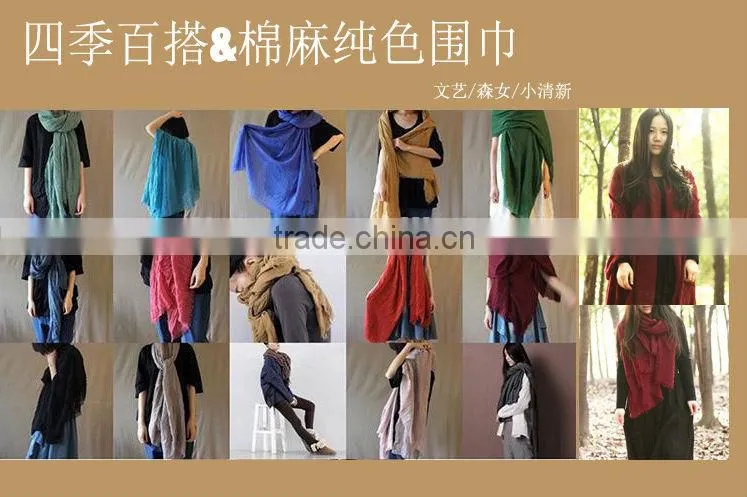 Designer Fascinating Solid Navy Blue Color Cotton Linen Fashionable Wholesale Scarf